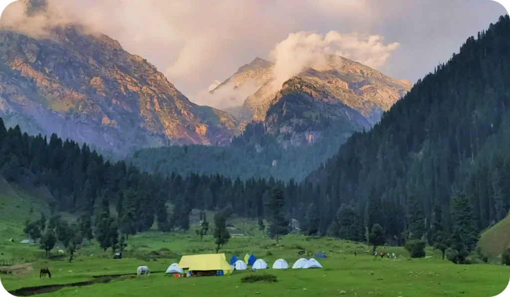 Camping In Sonamarg with Mountains