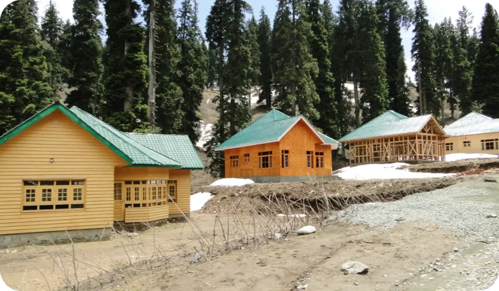 Government Huts Near Forest In Doodpathri